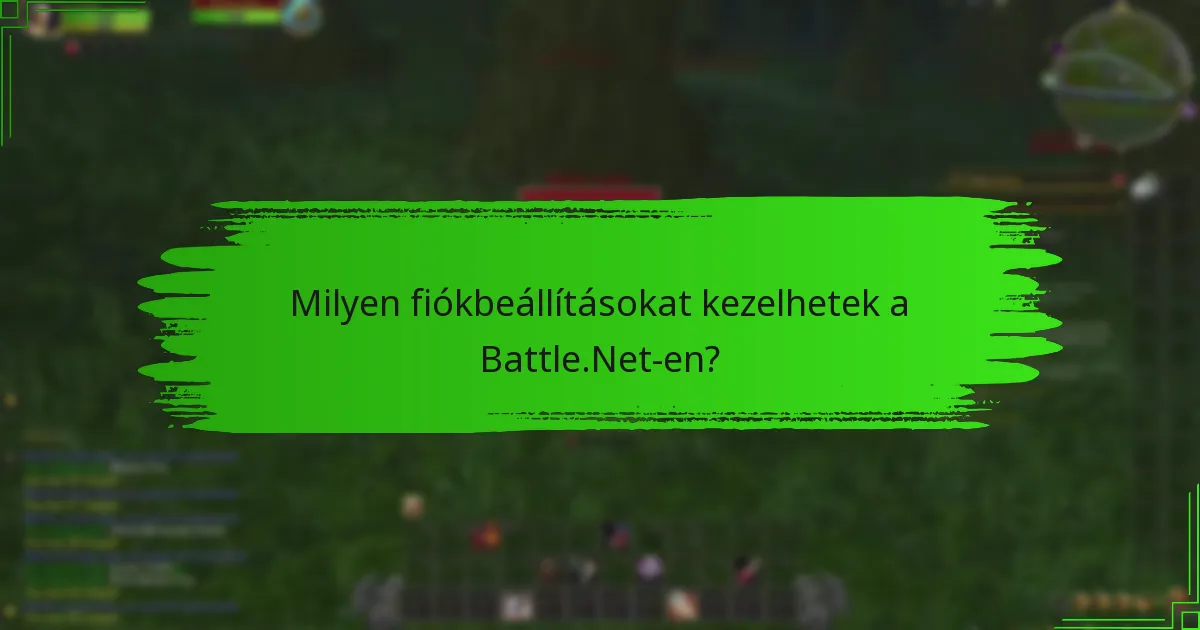 Milyen fiókbeállításokat kezelhetek a Battle.Net-en?